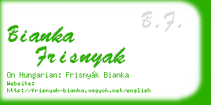 bianka frisnyak business card