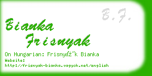 bianka frisnyak business card